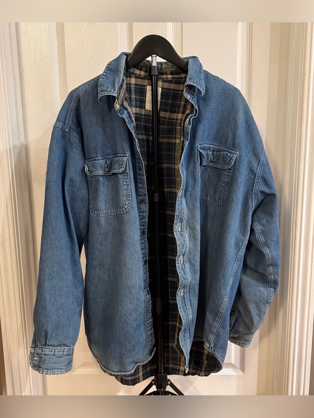 Vintage Denim Flannel Lined Jacket